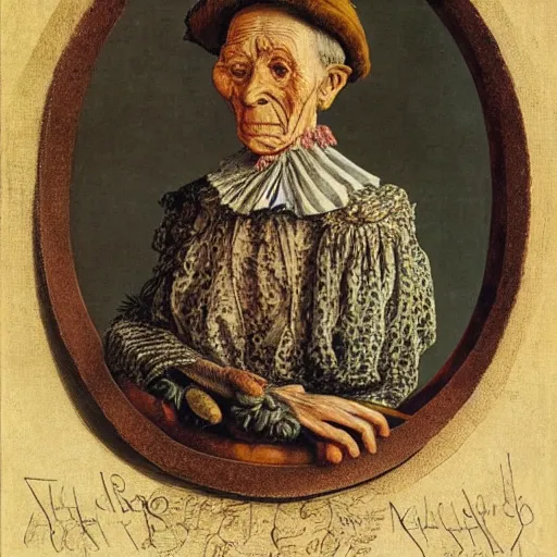 Image similar to a portrait of a old woman by arcimboldo.