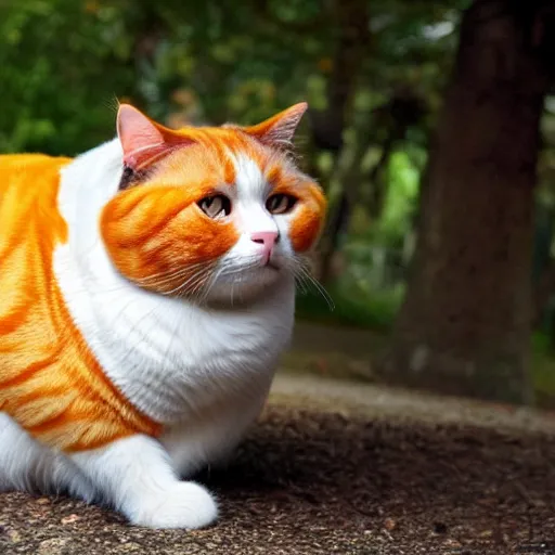 Prompt: a very fat cat with orange hair