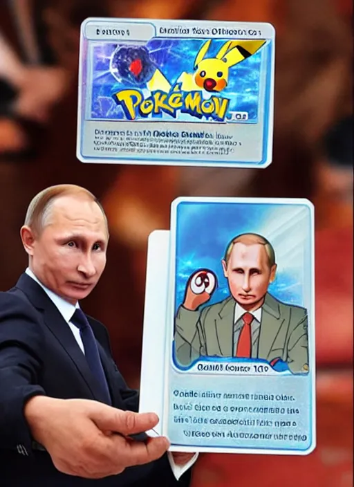 Image similar to a single pokemon card vladimir putin