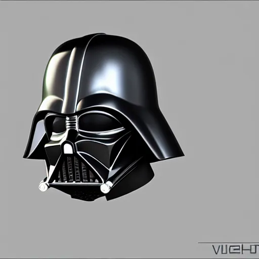 Image similar to darth vader glossy metal mask modeled and rendered using 3 ds max, hdr light studio and v - ray