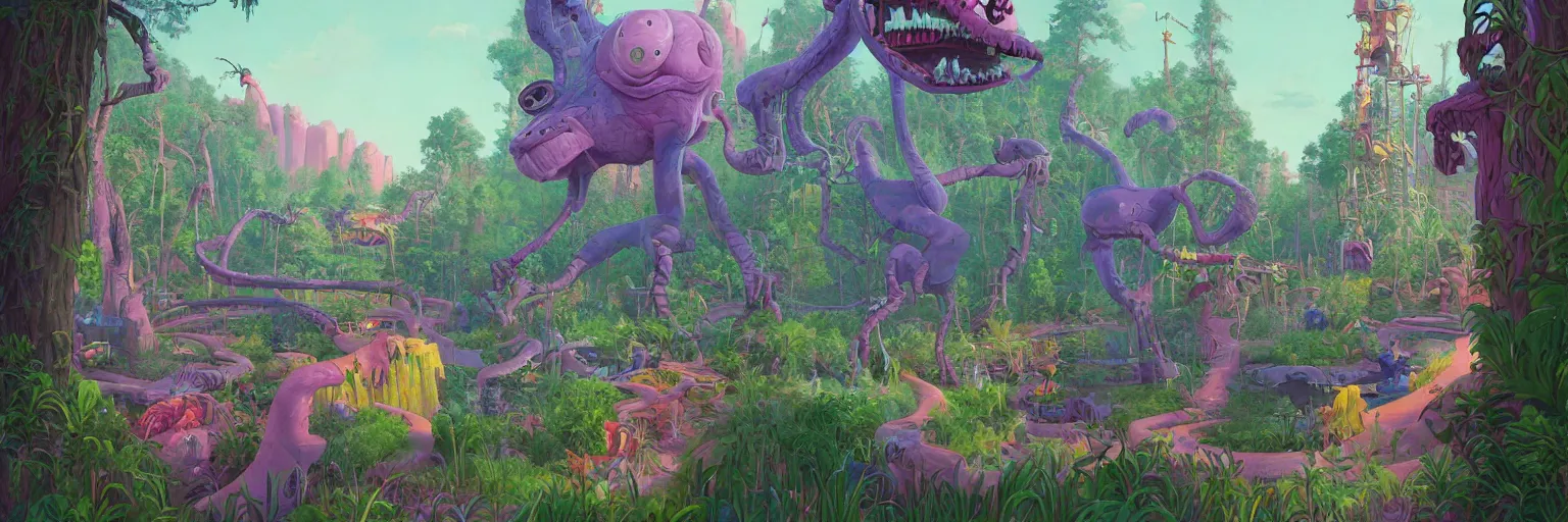 Prompt: a beautiful painting of an aaahh!!! real monsters park by james gurney and beeple | engine :. 3 | portrait