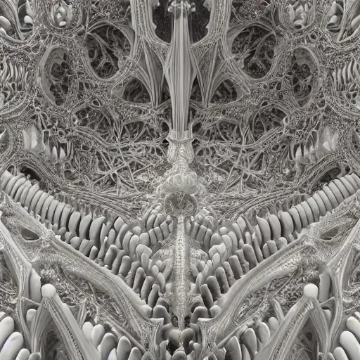 Image similar to beautiful hyperrealistic 3 d render of a delicate ivory sculpture of an ornate detailed cathedral populated by mandelbrot fractals by android jones, micro detail, unreal engine, dramatic lighting, psychedelic, octane renderer, catholicpunk, glowing, white color scheme, photorealistic, physically based rendering, angelic, hyper detailed, colorful, carved soap, trending on cgsociety