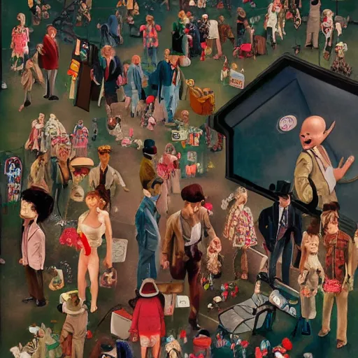 Prompt: A beautiful collage. Doctors don’t seem to realize that most of us are perfectly content not having to visualize ourselves as animated bags of skin filled with obscene glop. Stranger Things by George Grosz random