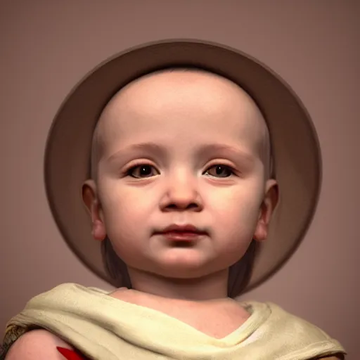 Prompt: baroque portrait of a holy catholic baby, trending on art station, 4k UHD, 8k, painting illustration, realistic volumetric lighting, rendered in unreal engine, high detail, photorealistic