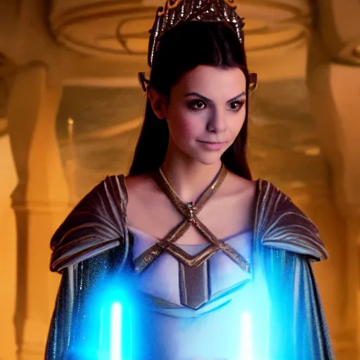 Image similar to victoria justice as princess padme in star wars episode 3, 8 k resolution, cinematic lighting, anatomically correct