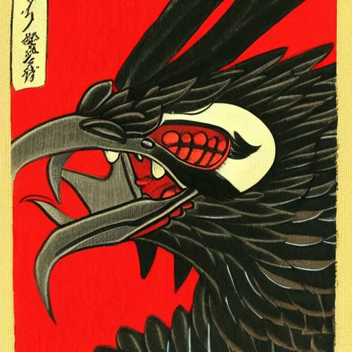 Prompt: nargacuga, trending on pixiv, HD, ukiyoe painting