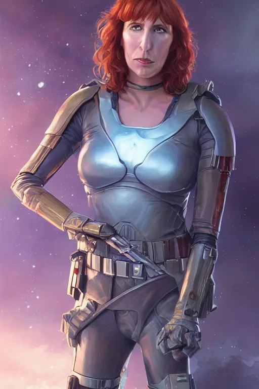 Prompt: Kari Byron as a heroine in star wars, digital painting, artstation, concept art, smooth, sharp focus, illustration, art by artgerm and donato giancola and Joseph Christian Leyendecker, Ross Tran, WLOP