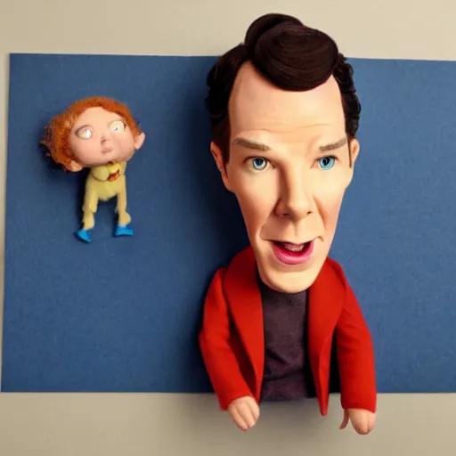 Prompt: photo of stop motion benedict cumberbatch in the style of rankin - bass
