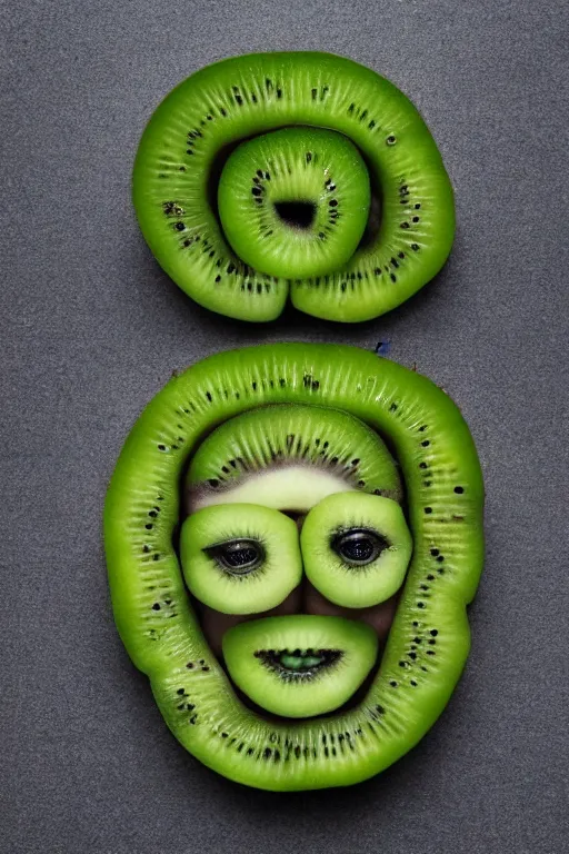 Image similar to 📷 joe keery made of kiwi fruit 🥝, made of food, head portrait, dynamic lighting, 4 k