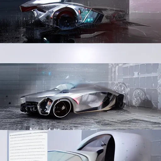 Image similar to sci-fi sport car formula 1 hatchback transport design organic smooth elastic forms on the front and big sci-fi wall structure with point cloud in the coronation of napoleon painting by Jacques-Louis David unreal engine 5 lumen pinterest keyshot product render octane, dark black cloudy plastic ceramic material shiny gloss water reflections specularity, contrast blade runner 2049 film lighting ultra high detail ultra realism, 4k
