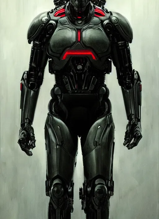 Image similar to keanu reeves as victor stone, full body concept, cyborg, borg, strogg, face of a man, terminator, flesh, quake strogg, doom demon, wolfenstein, monstrous, powerful, symmetry, symmetrical, concept art by ruan jia and greg rutkowski