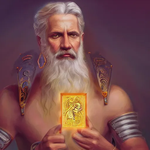 Prompt: portrait zeus, tarot cards, ornate, ultradetailed, digital art, irina french, heraldo ortega, mandy jurgens, golden ratio, art canvas, award winning, masterpiece trending on artstation 8 k 1 5 0 mpx