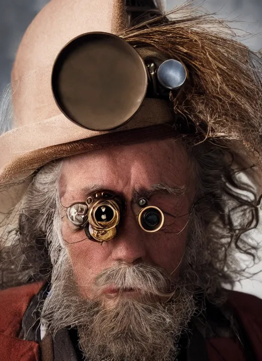 Image similar to closeup portrait of steampunk weazle wearing a monocle, depth of field, zeiss lens, detailed, symmetrical, centered, fashion photoshoot, by Annie Leibovitz and Steve McCurry, David Lazar, Jimmy Nelsson, Breathtaking, 8k resolution, extremely detailed, beautiful, establishing shot, artistic, hyperrealistic, beautiful face, octane render
