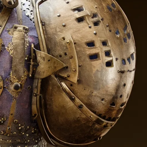 Image similar to a spangenhelm, a viking helmet, historically accurate, 8 k resolution, high detail high coherency, studio lighting, national greographic artifact lighting.