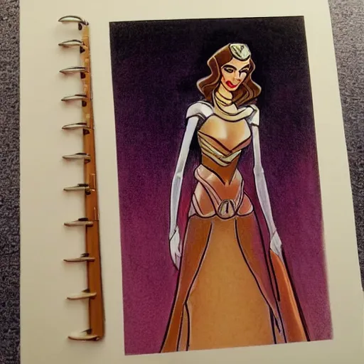 Image similar to milt kahl sketch of victoria justice as princess padme from star wars episode 3