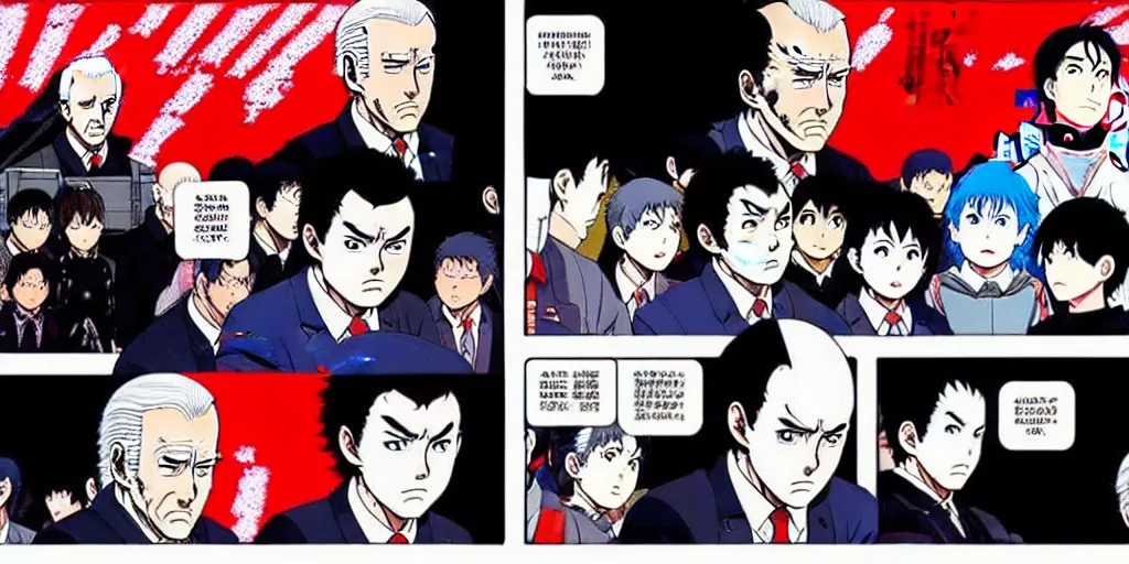 Prompt: joe biden akira, cinematic scene akira anime, akira manga