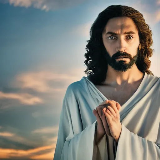 Prompt: professional photography of jesus as an influencer