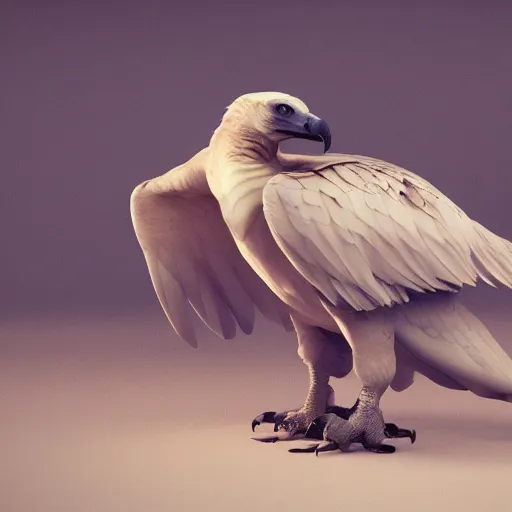 Image similar to a strong vulture next to a malnourished hawk. ultra-detailed, 8k, octane render