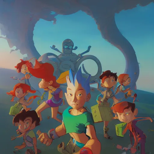 Image similar to hero world rugrats, behance hd by jesper ejsing, by rhads, makoto shinkai and lois van baarle, ilya kuvshinov, rossdraws global illumination