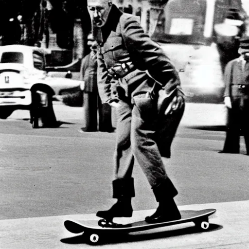 Image similar to hitler riding skateboard