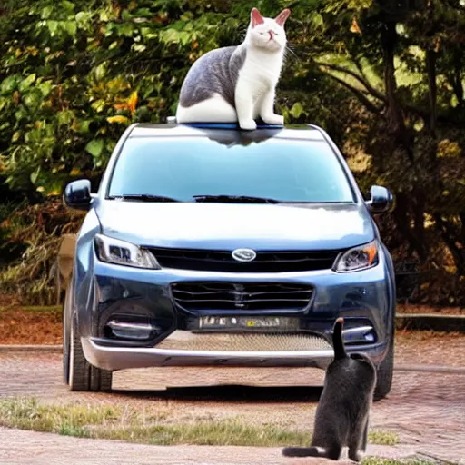 Image similar to cat on a car