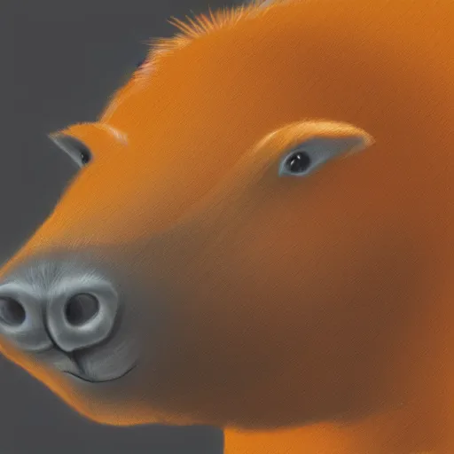 Image similar to a digital painting of god capybara