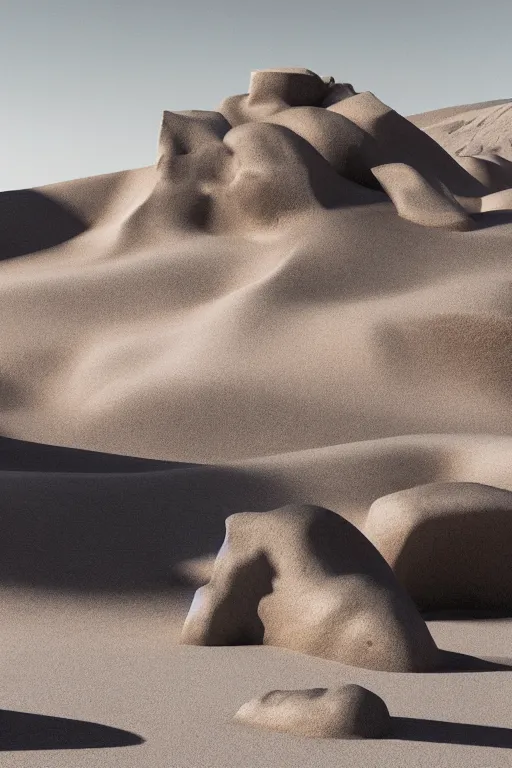 Image similar to a hyper minimal monument in the middle of a desert valley in the style of caravaggio, oil painting, raytracing, 8 k, octane render, volumetric, vivid, beautiful, hyperrealism