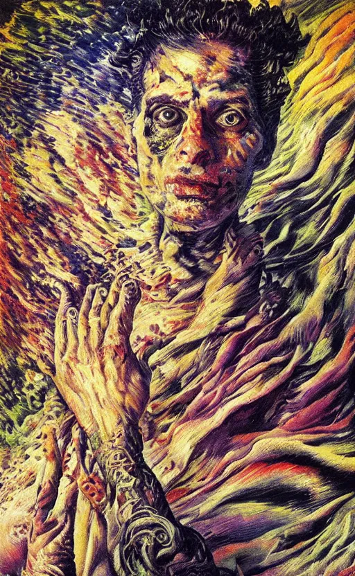 Prompt: wafture, sensual, flashy and elaborate detailed intricate amazing photorealistic painting of zombie on a summers day, by umberto boccioni and john frederick kensett. trending on artstation. unreal engine. photorealistic