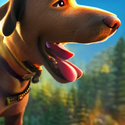 Prompt: dog character 1 1, small puppy, rich dog, high quality image, smart dog, dog with gun, 3 d render, dog in mountain, soft, concept art, intricate details, highly detailed, colorful, photorealistic, disney pixar, octane render, iridescent, anime, 8 k