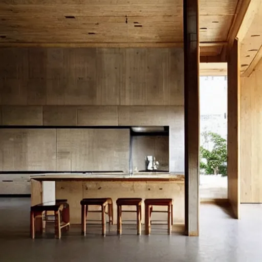 Prompt: “extravagant luxury modern rustic kitchen interior design, by Tadao Ando and Koichi Takada, Japanese and Scandinavian design, flowers, wooden floor”