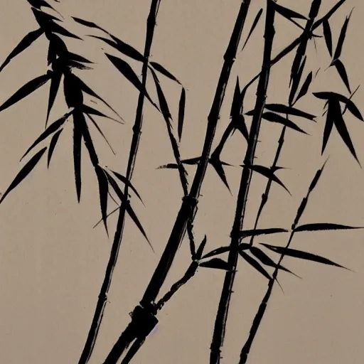 Image similar to bamboo, chinese ink painting, monochrome,