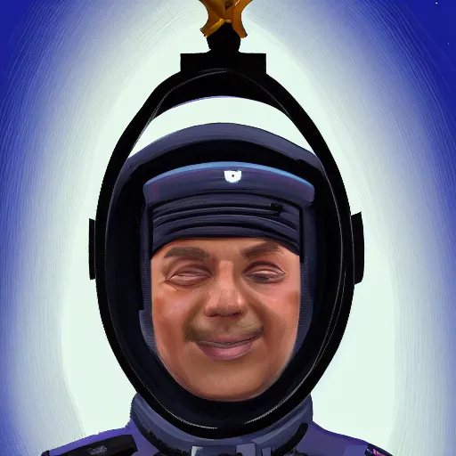 Image similar to id photo of a space officer in military outfit, digital painting