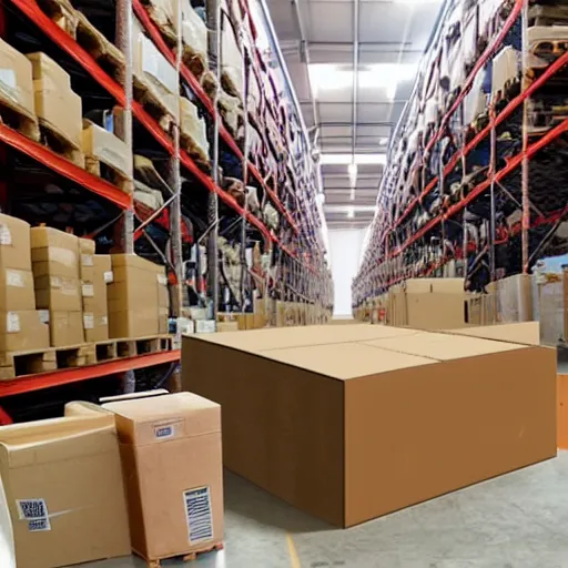 Image similar to a picture of a warehouse full of boxes