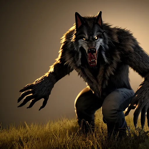 Image similar to werewolf from van helsing unreal engine hyperreallistic render 8k