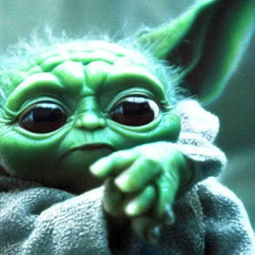 Prompt: a film still of baby yoda as a adult dying in battle in star wars realistic, detailed