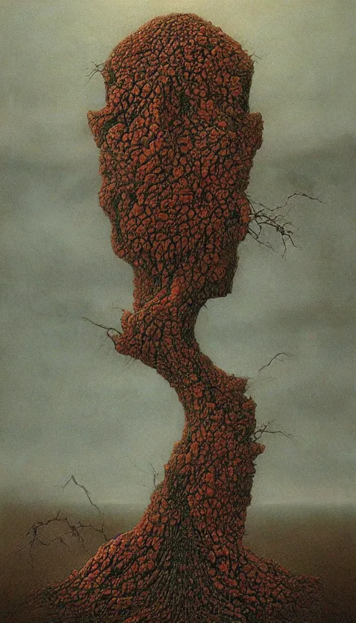 Prompt: life and death mixing together, by zdzisław beksinski