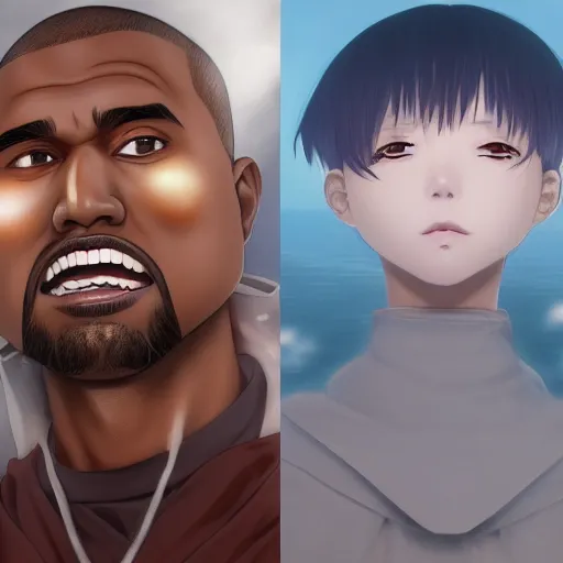 Image similar to anime, kanye west as a japanese character, extremely detailed eyes, fantastic details full face, mouth, trending on artstation, pixiv, cgsociety, hyperdetailed Unreal Engine 4k 8k ultra HD, Stanley Artgerm Lau, WLOP, Rossdraws, James Jean Marc Simonetti Ruan Jia and Mandy Jurgens and Artgerm and William-Adolphe Bouguerea Sakimichan