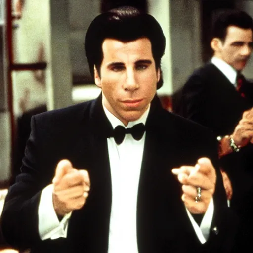 Image similar to john travolta as mafia boss