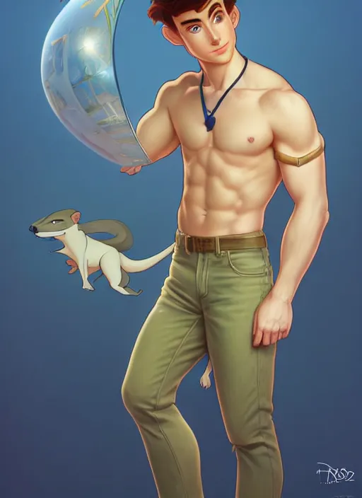 Prompt: cute navy cadet chris mears, natural lighting, path traced, highly detailed, high quality, digital painting, by don bluth and ross tran and studio ghibli and alphonse mucha, artgerm