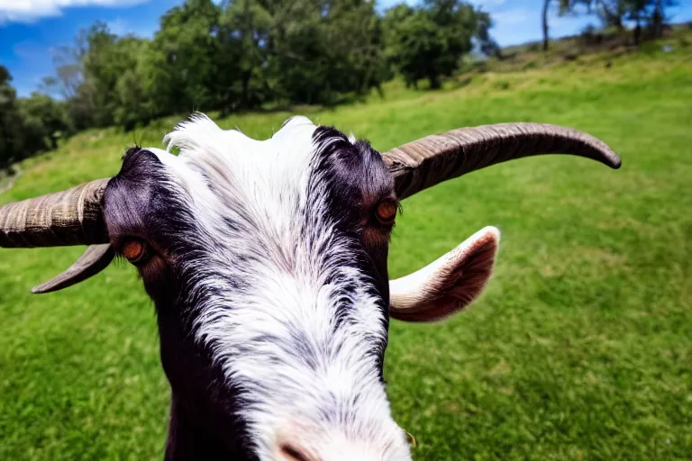 Image similar to goat taking a selfie, 4k