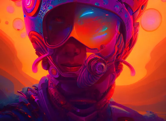 Prompt: A psychedelic portrait of mechaskeleton vibrant color scheme, highly detailed, in the style of romanticism, cinematic, artstation, Moebius, Greg rutkowski