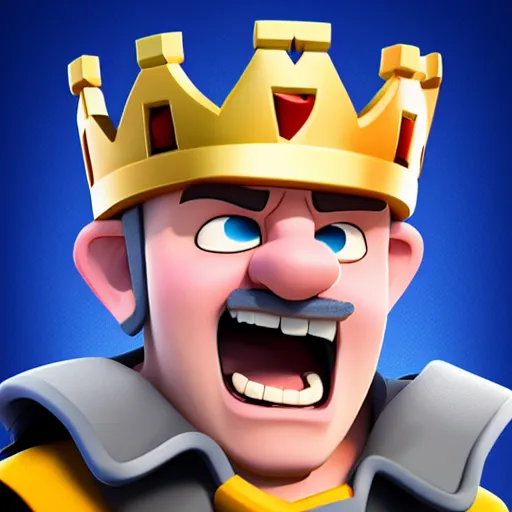 Prompt: clash royale king flipping off emote