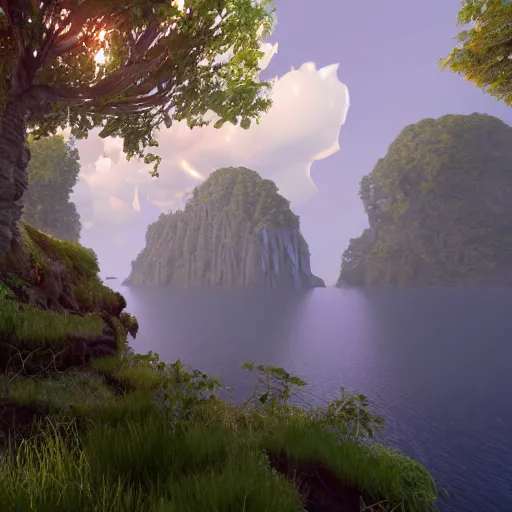 Prompt: Myst Island by Cyan Worlds, unreal engine 5, detailed render