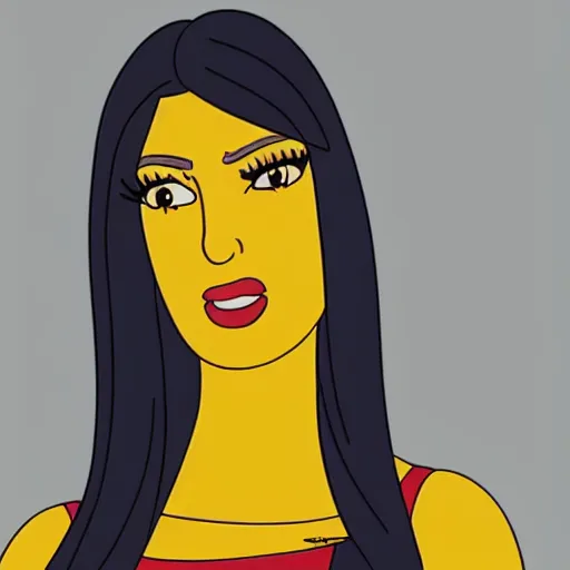 Image similar to kim kardashian in the simpsons super high quality 4k HD