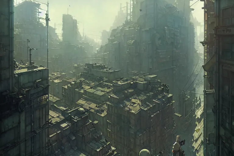 Prompt: dieselpunk, city, painted by greg rutkowski makoto shinkai takashi takeuchi studio ghibli, akihiko yoshida