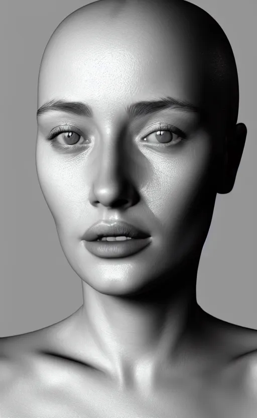 Prompt: complex 3d render of a beautiful face, beautiful natural soft light, rim light, elegant, highly detailed, octane render, black and white, Kandinsky style