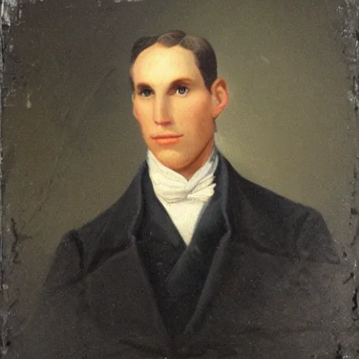 Image similar to An early 1800s oil painting of Jerma985 in the early 1800s, grainy, realistic, very realistic, hyperrealistic, highly detailed, very detailed, extremely detailed, very neat, very epic, very cool, detailed, trending on artstation