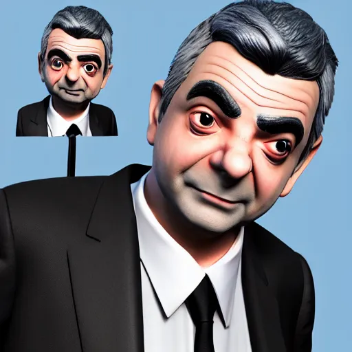 Image similar to rowan atkinson in fornite, 3 d render, unreal engine, octane render, ray tracing, unity, highly detailed, high quality, hd, 4 k, 8 k, realistic, sharp, trending