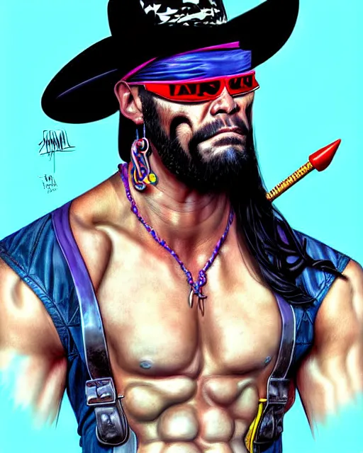 Prompt: digital art, fantasy portrait of randy macho man savage, crying big tears, by james jean, by ross tran, ultra detailed, character design, concept art, trending on artstation,