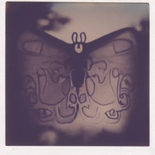 Prompt: polaroid from mothman